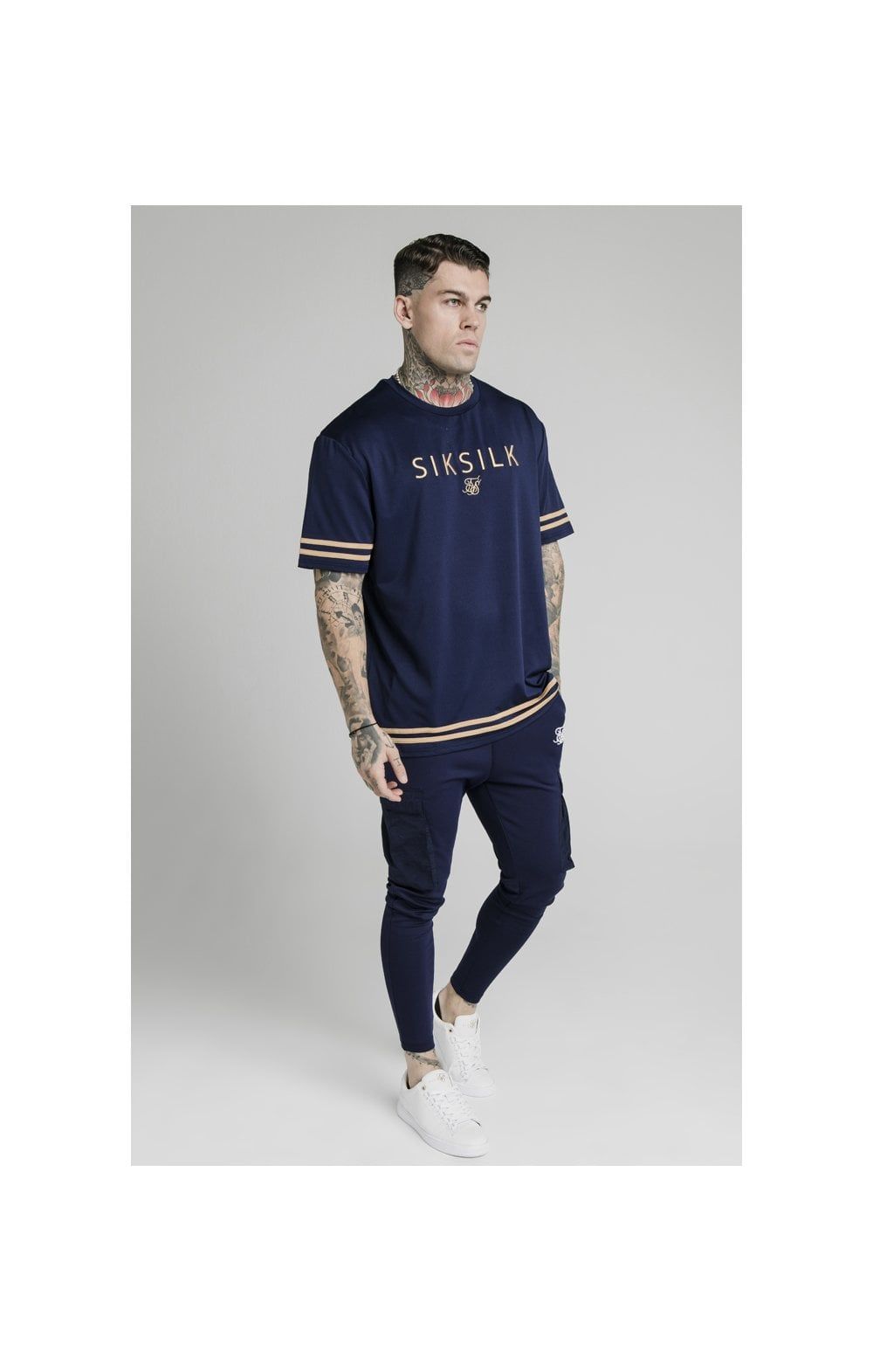 SikSilk S/S Essential Tee - Navy Eclipse sold by Siksilk product image thumbnail 4