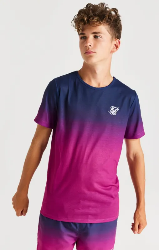 SikSilk High Fade Tee - Navy & Pink sold by Siksilk