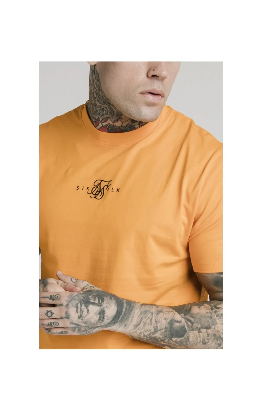 SikSilk S/S Square Hem Tee – Orange sold by Siksilk