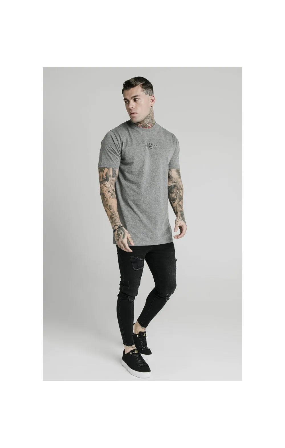 SikSilk S/S Square Hem Tee – Grey marl sold by Siksilk product image thumbnail 3