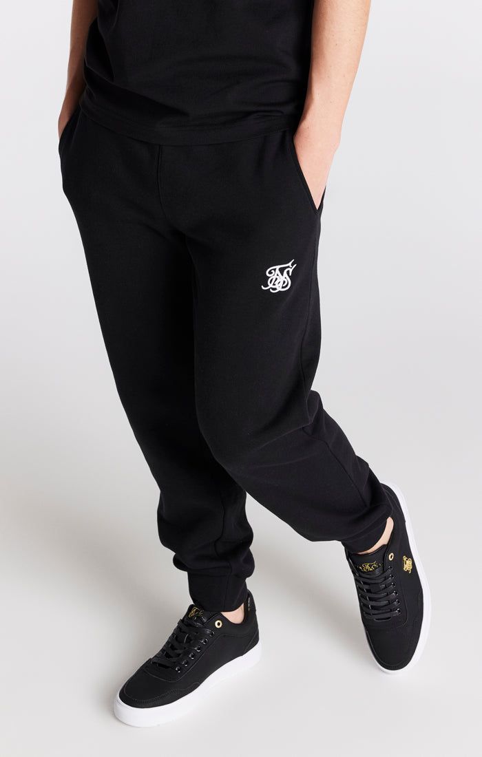 Boys Black Essentials Cuffed Jogger sold by Siksilk