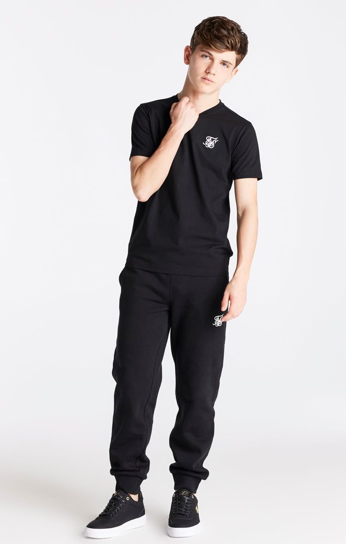Boys Black Essentials Cuffed Jogger sold by Siksilk product image thumbnail 2