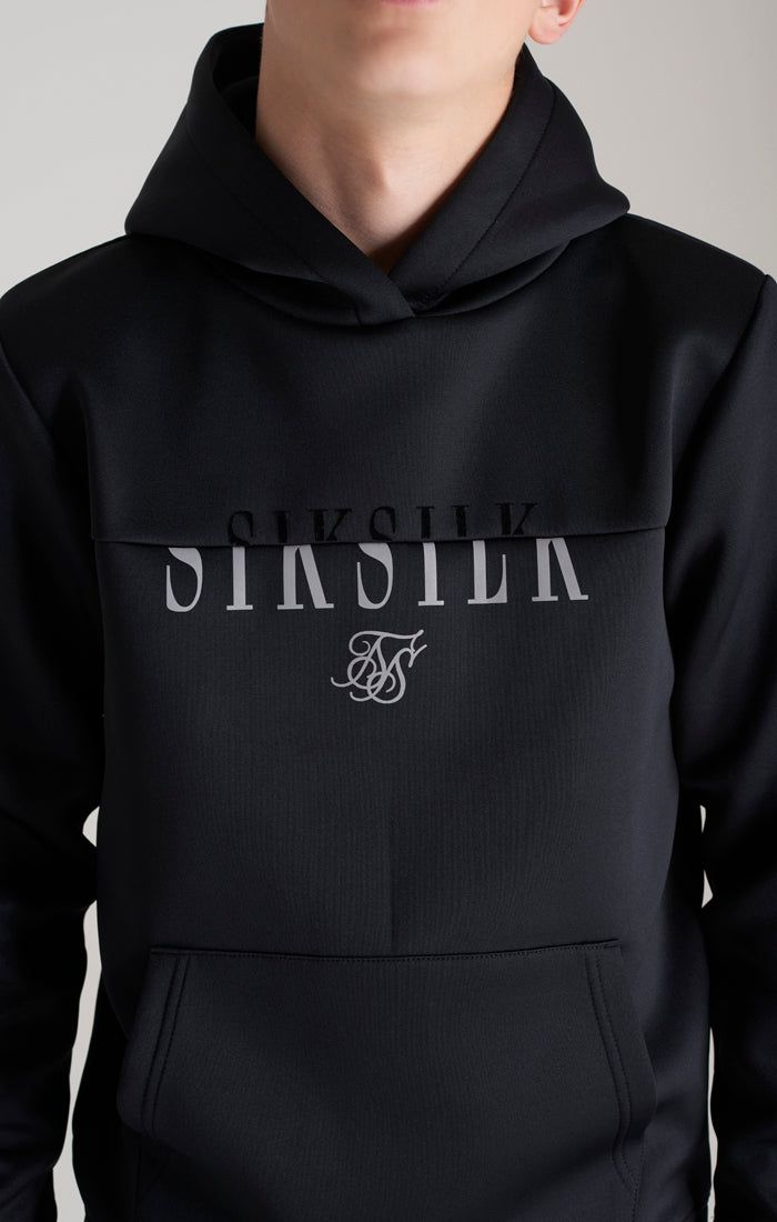 Boys Black Cut And Sew Logo Overhead Hoodie sold by Siksilk product image thumbnail 2