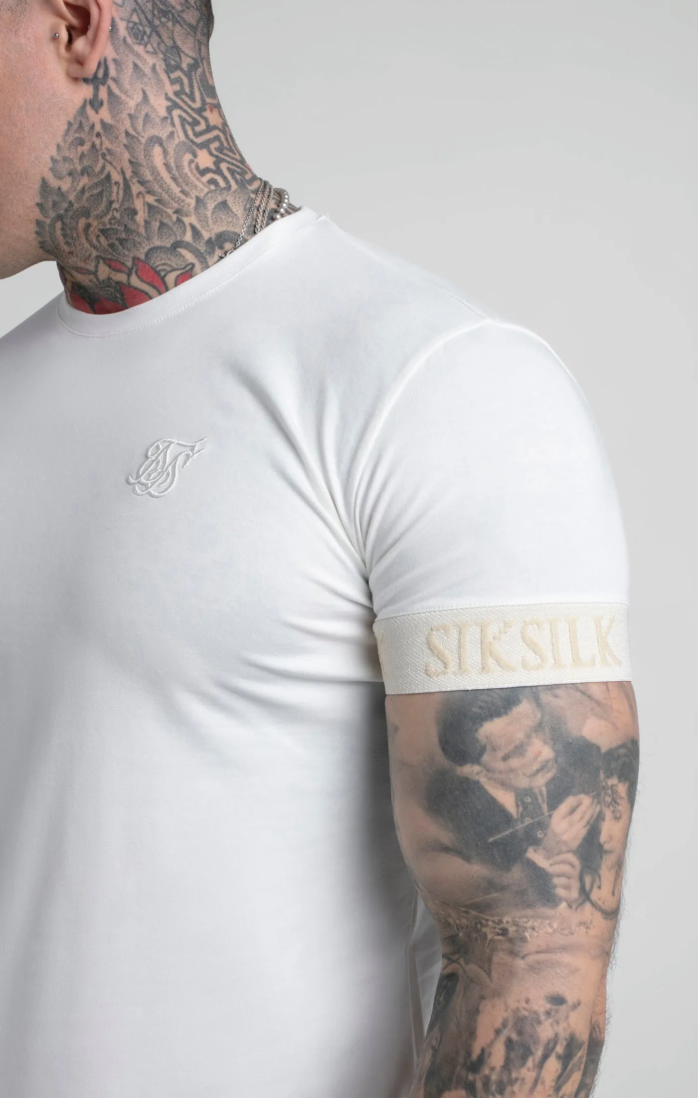Ecru Elastic Cuff T-Shirt sold by Siksilk product image thumbnail 3