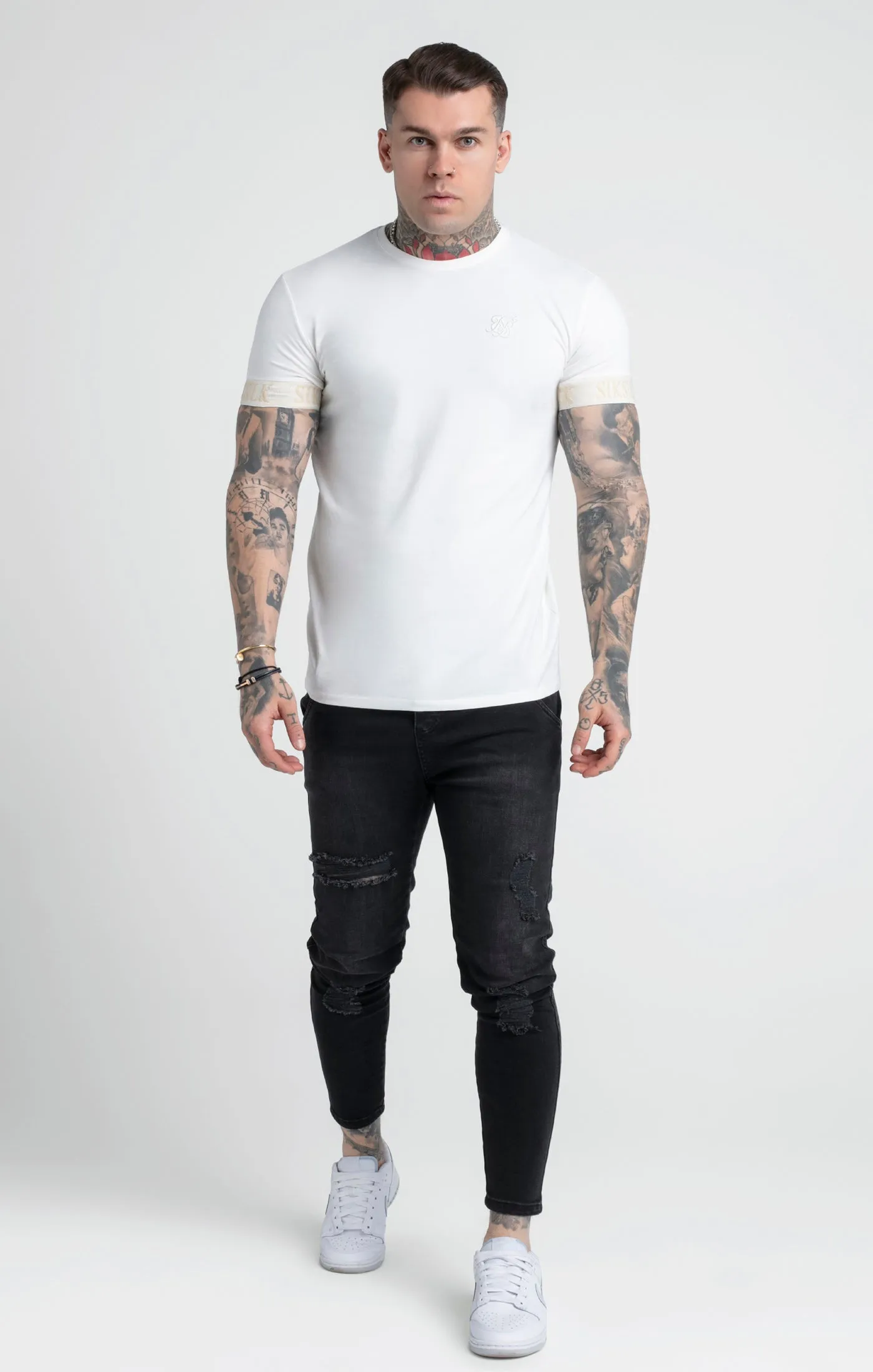 Ecru Elastic Cuff T-Shirt sold by Siksilk product image thumbnail 4