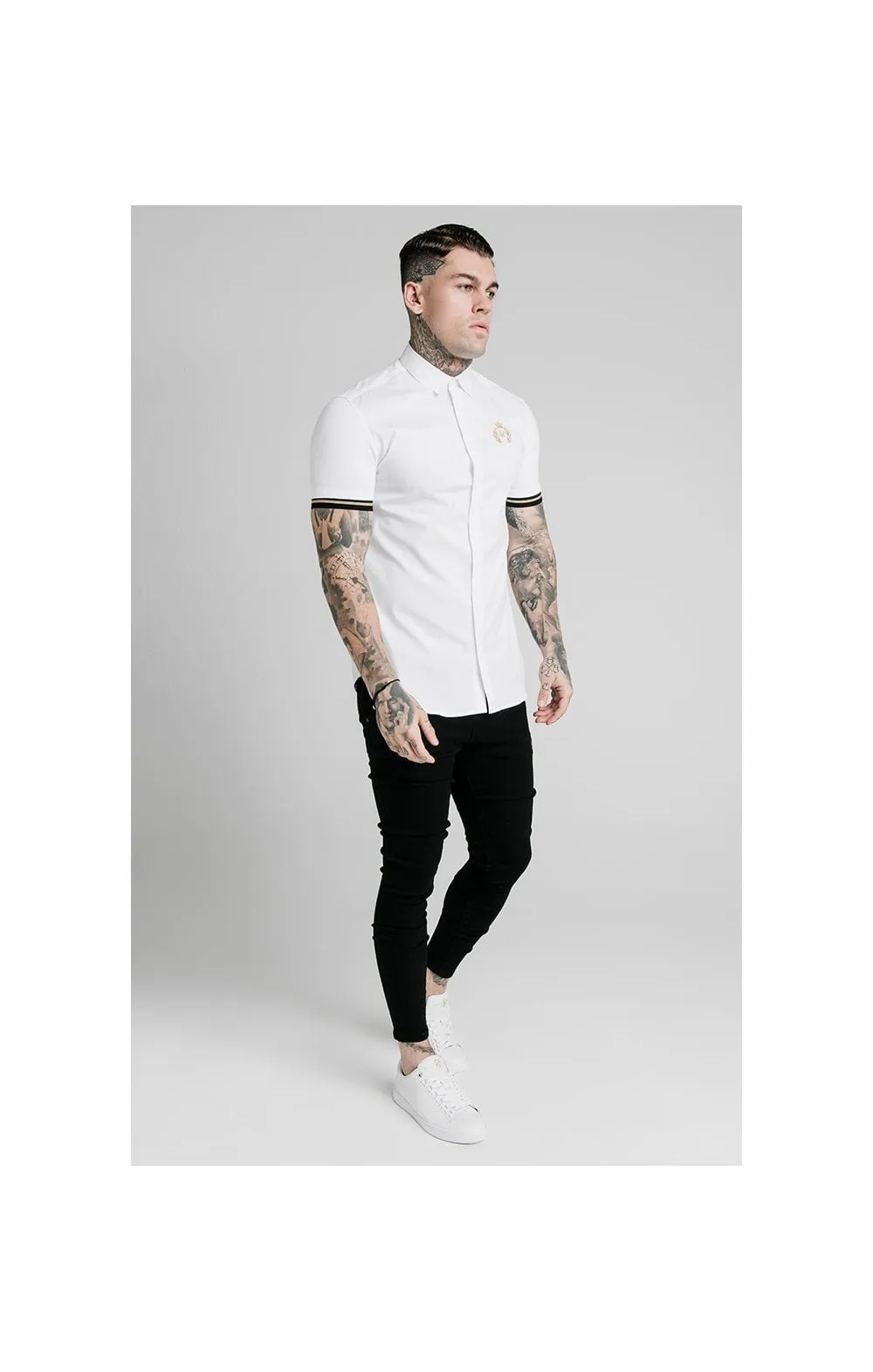 SikSilk S/S Prestige Inset Cuff Shirt - White sold by Siksilk product image thumbnail 3