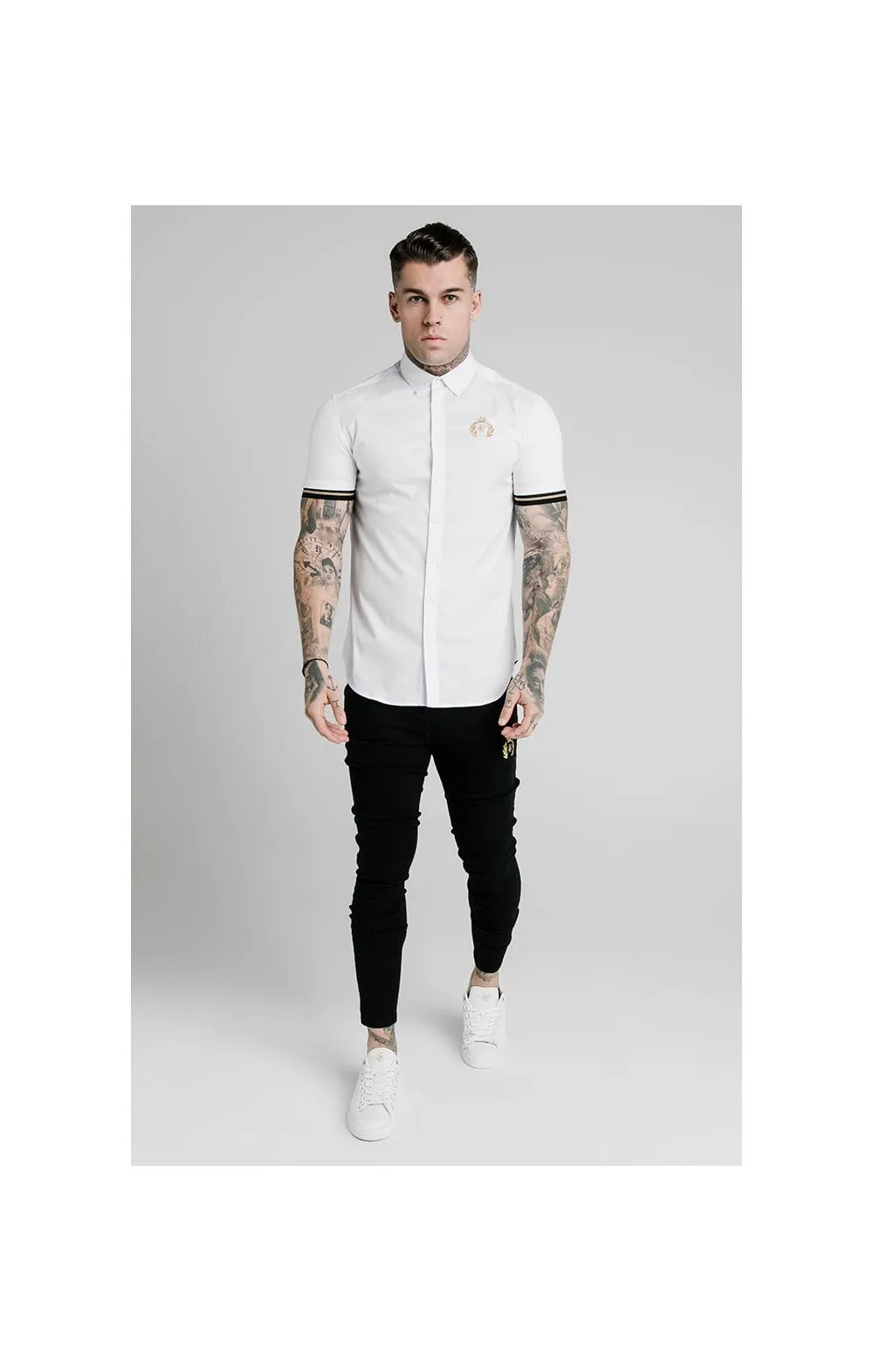 SikSilk S/S Prestige Inset Cuff Shirt - White sold by Siksilk product image thumbnail 4