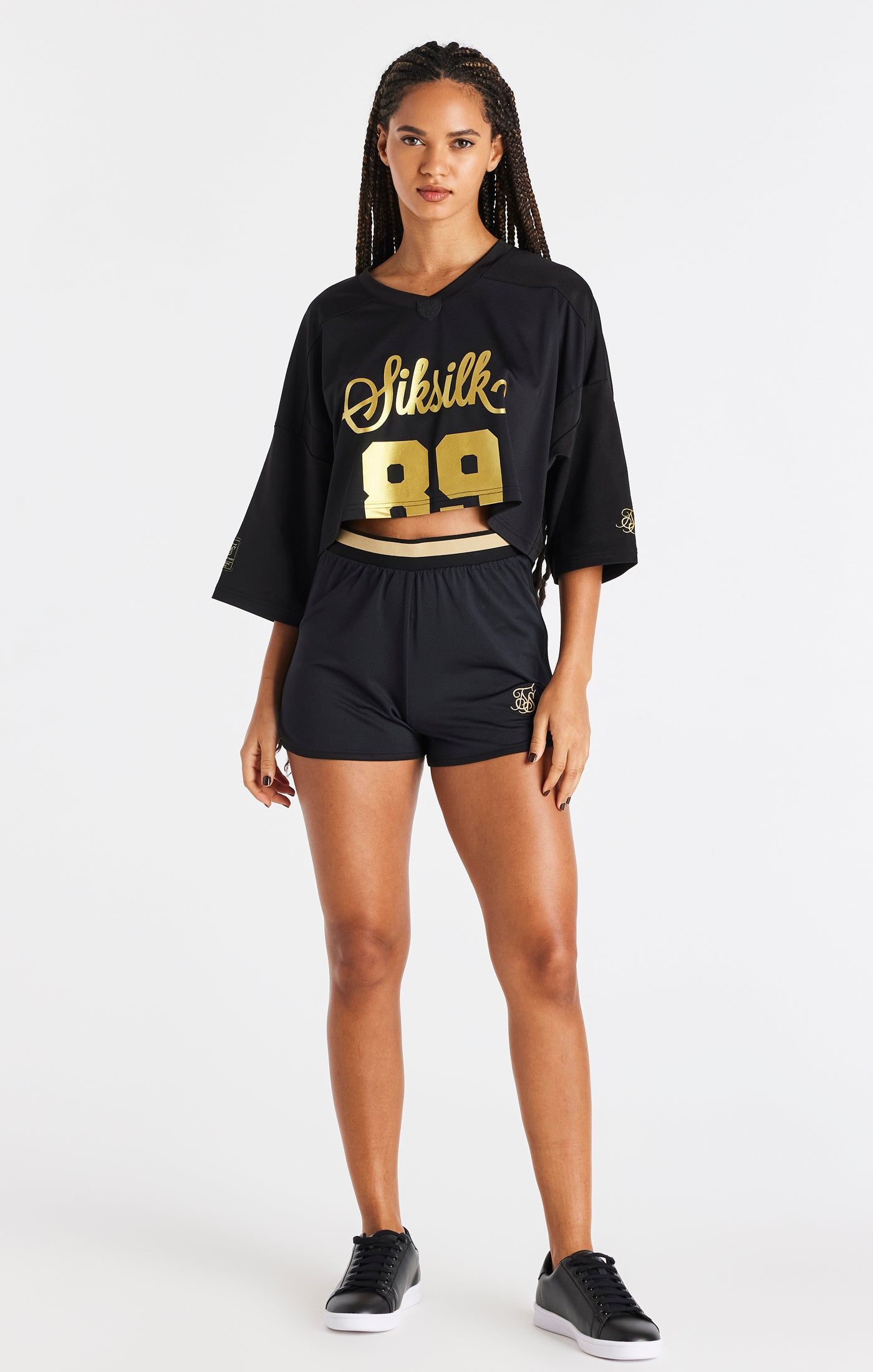 Black Retro Football Crop Jersey sold by Siksilk product image thumbnail 4