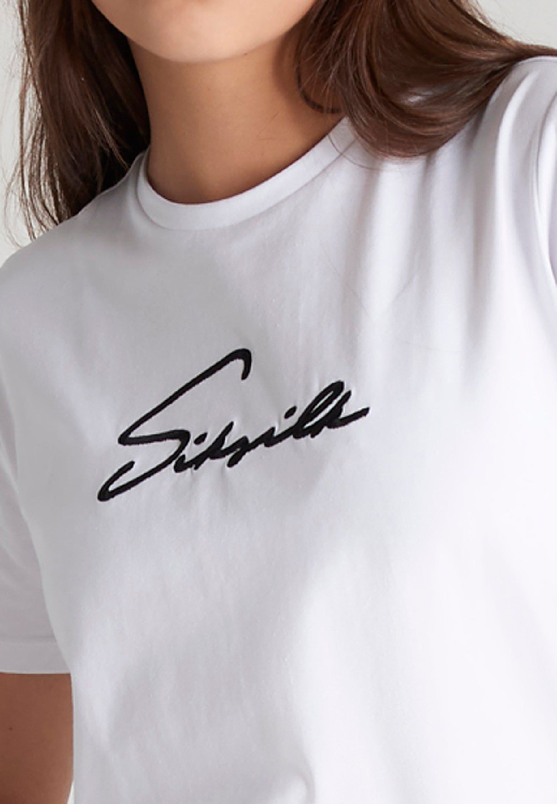 Girls White Signature Boyfriend T-Shirt sold by Siksilk product image thumbnail 2