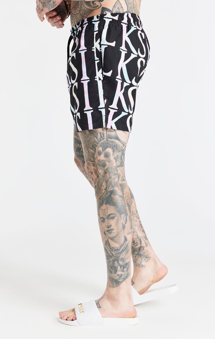 Black Print Longline Swim Short sold by Siksilk product image thumbnail 2
