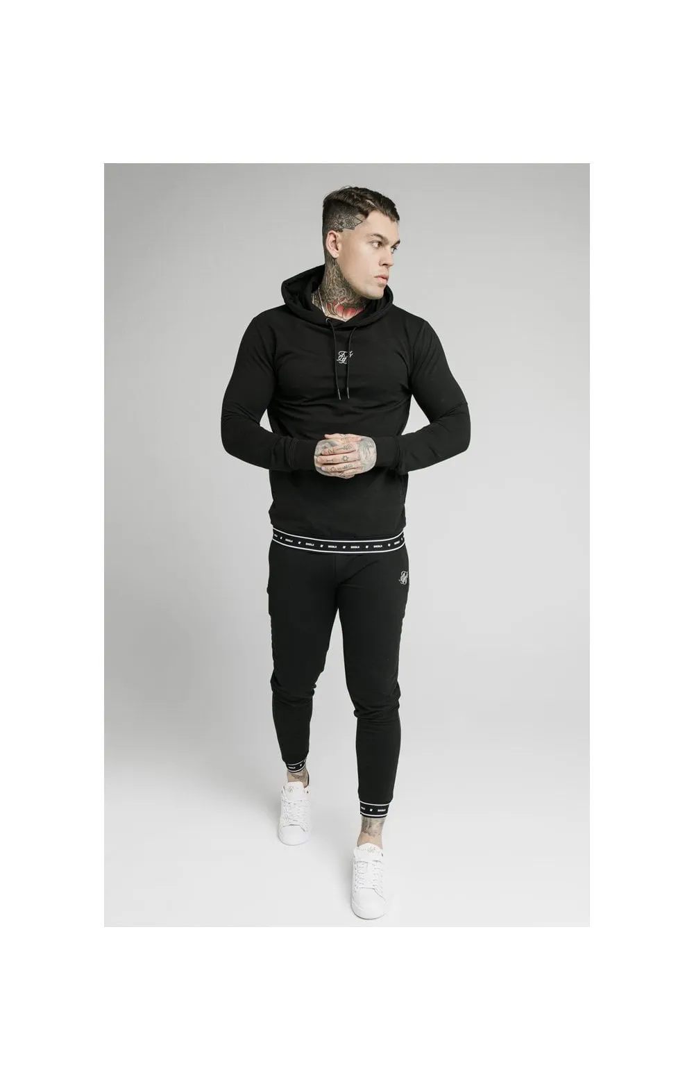SikSilk Active Tape Hem Overhead Hoodie - Black sold by Siksilk product image thumbnail 5