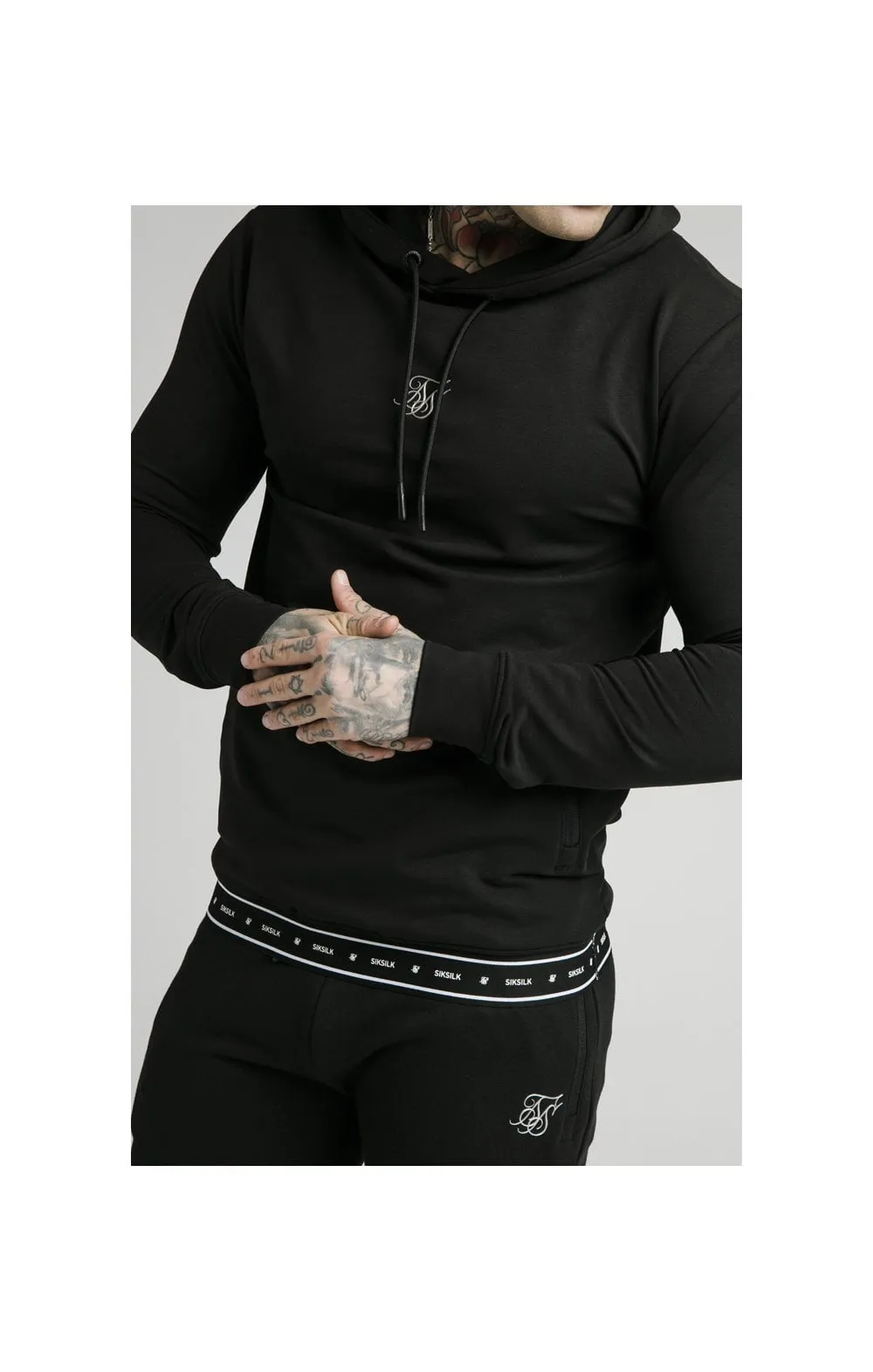 SikSilk Active Tape Hem Overhead Hoodie - Black sold by Siksilk product image thumbnail 2