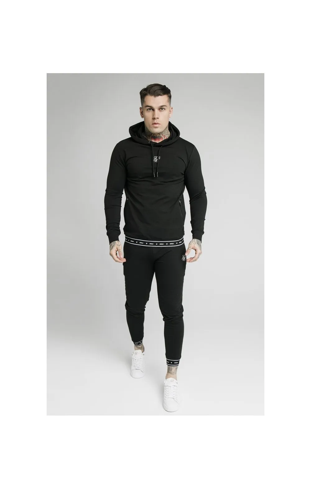 SikSilk Active Tape Hem Overhead Hoodie - Black sold by Siksilk product image thumbnail 4