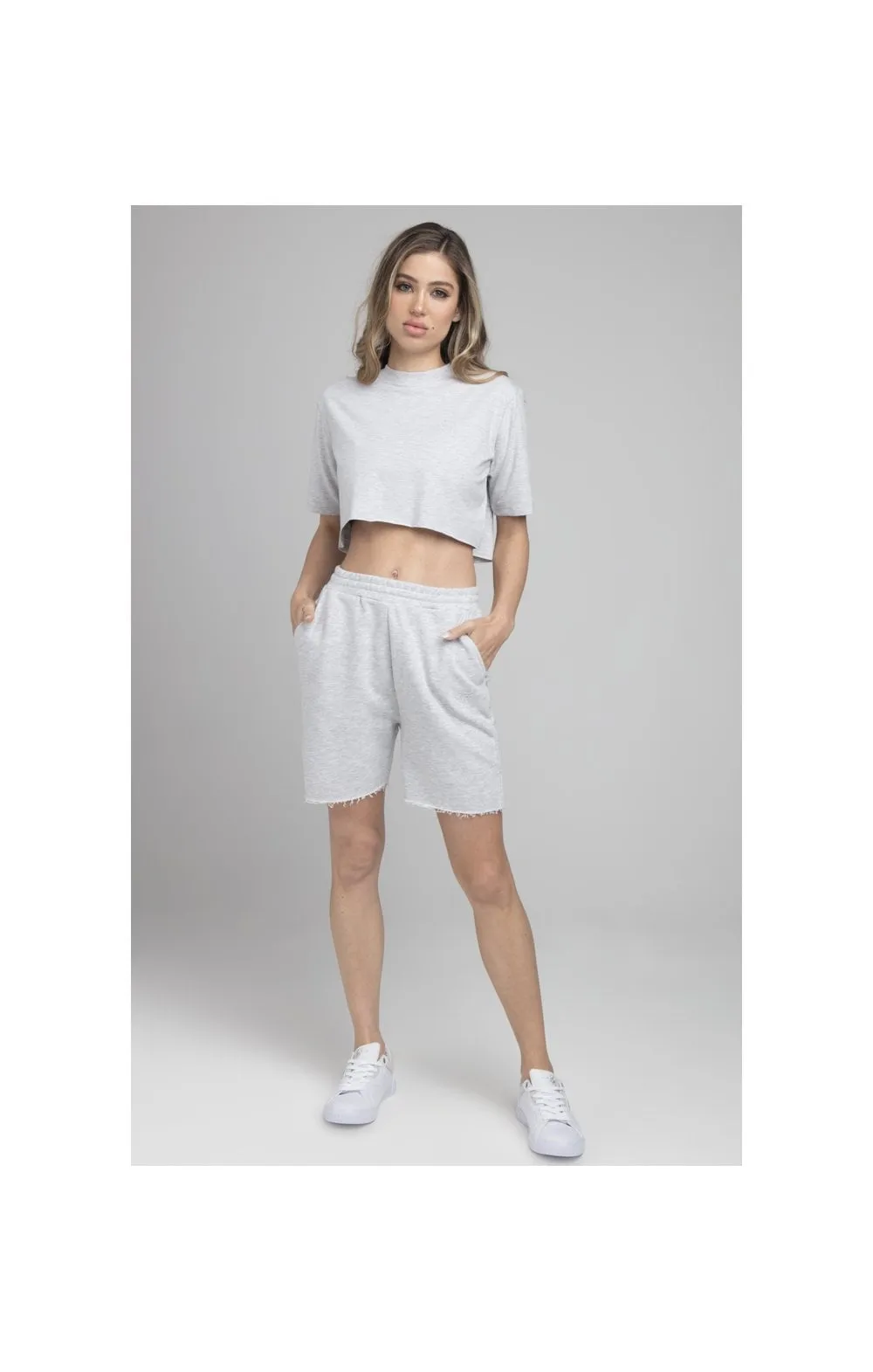 SikSilk Cropped Tee - Grey Marl sold by Siksilk product image thumbnail 4