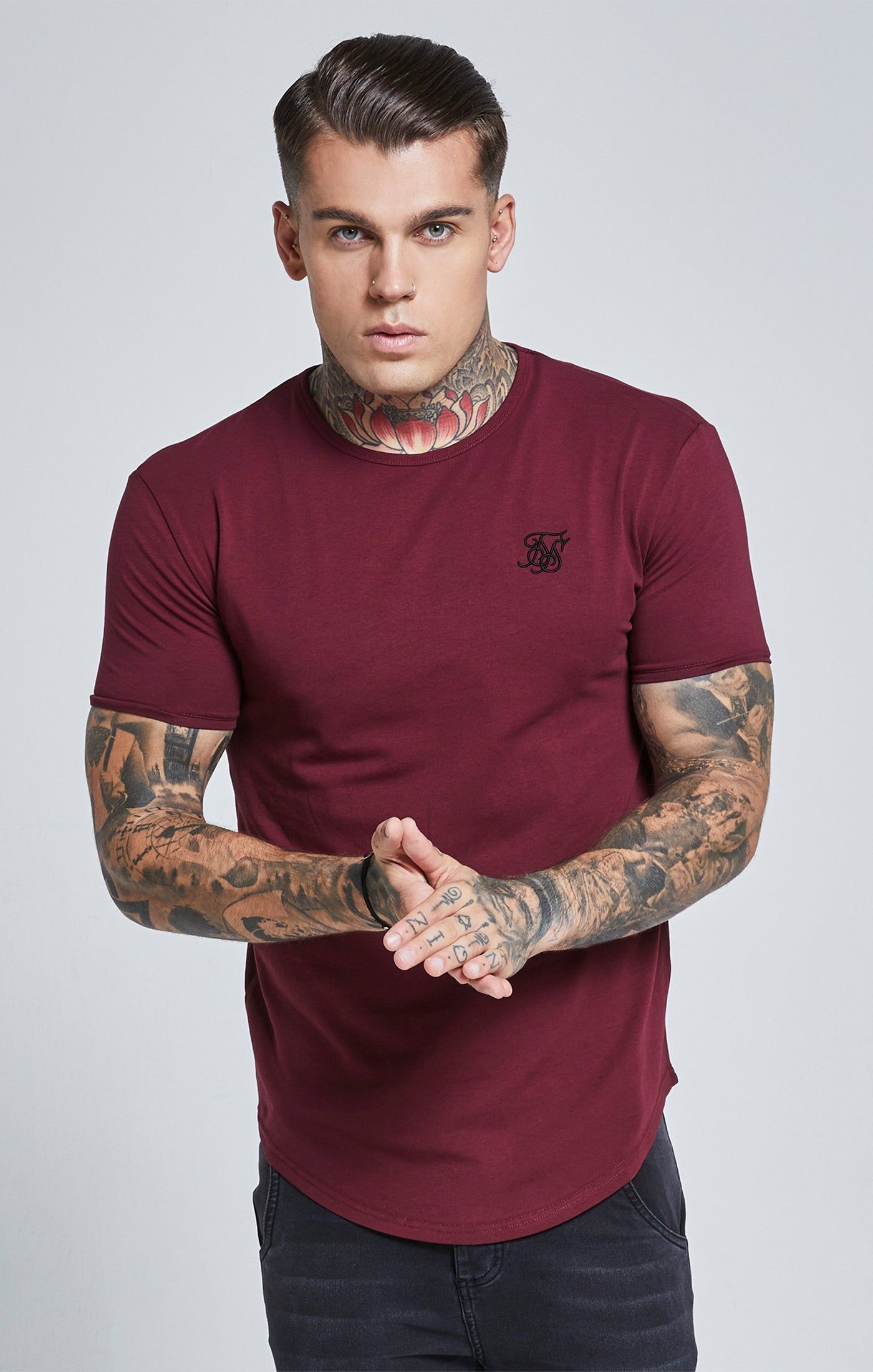 SikSilk S/S Core Gym Tee - Burgundy sold by Siksilk