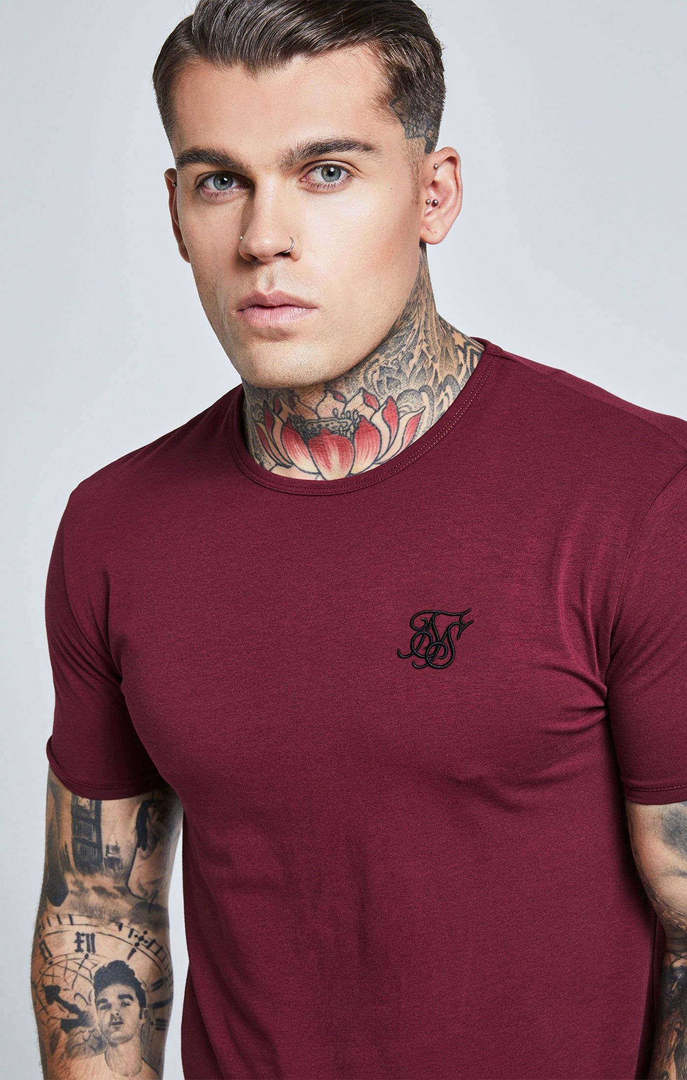 SikSilk S/S Core Gym Tee - Burgundy sold by Siksilk product image thumbnail 2
