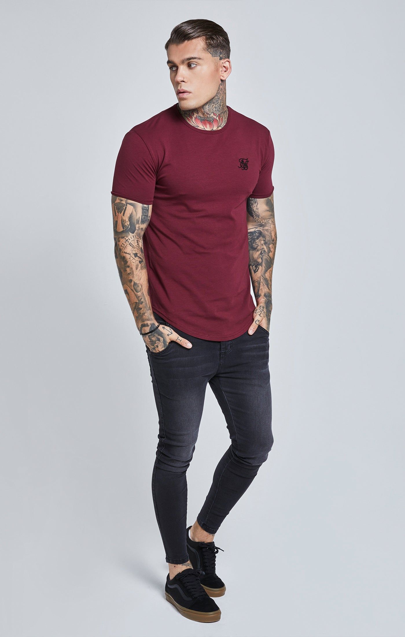SikSilk S/S Core Gym Tee - Burgundy sold by Siksilk product image thumbnail 3