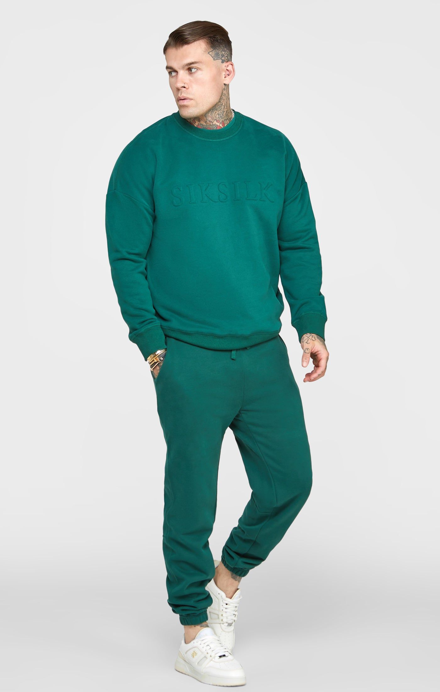 Green Embossed Sweatshirt sold by Siksilk product image thumbnail 4