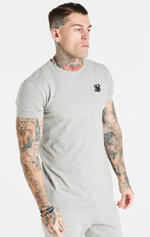 Grey Marl Essential Muscle Fit T-Shirt sold by Siksilk