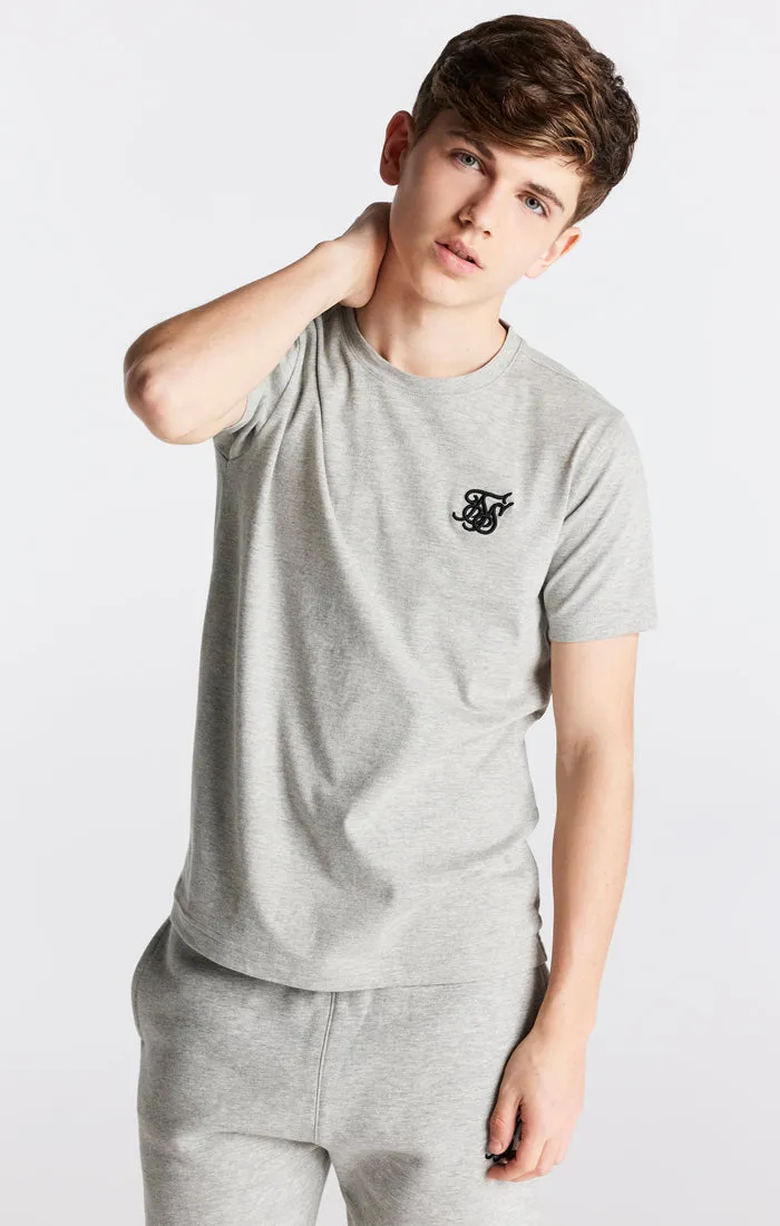 Boys Grey Marl Essentials Short Sleeve T-Shirt sold by Siksilk product image thumbnail 2