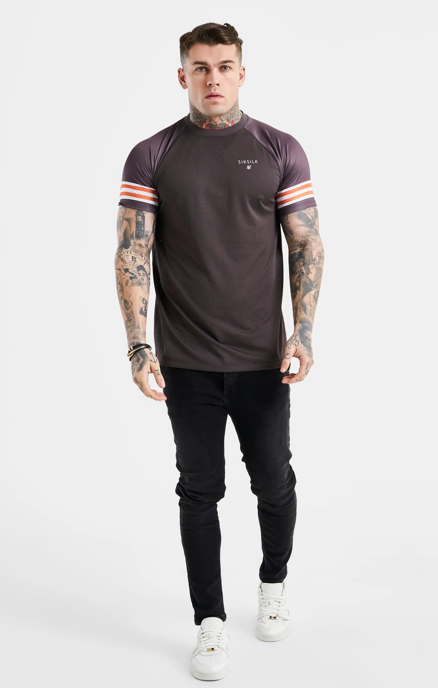 SikSilk Mesh Sport T-Shirt - Brown & Orange sold by Siksilk product image thumbnail 3