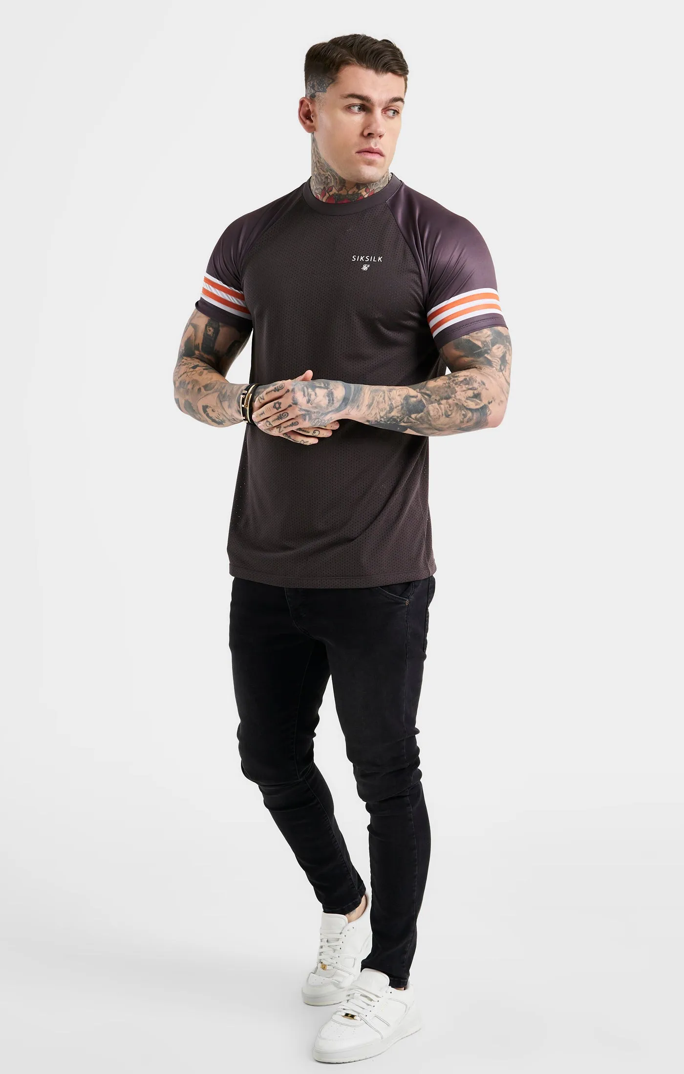 SikSilk Mesh Sport T-Shirt - Brown & Orange sold by Siksilk product image thumbnail 4