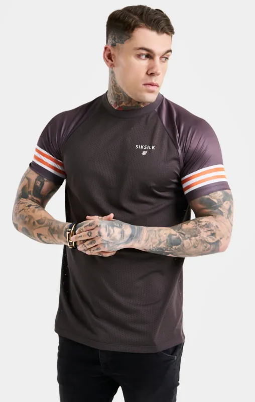 SikSilk Mesh Sport T-Shirt - Brown & Orange sold by Siksilk