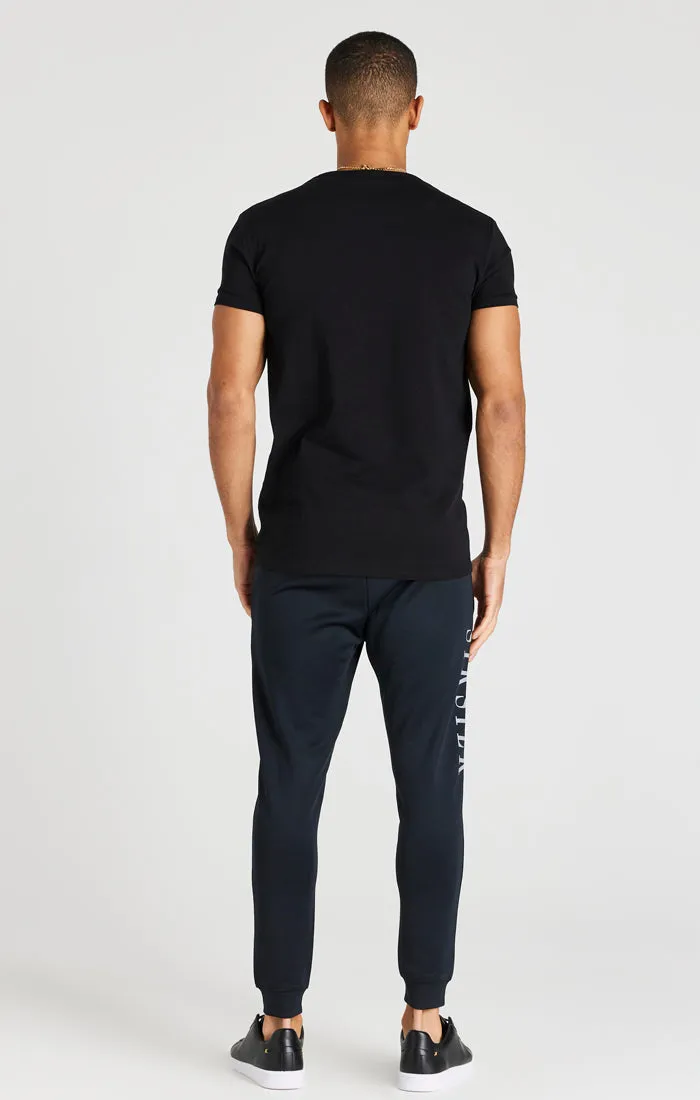 Black Printed Logo Muscle Fit T-Shirt sold by Siksilk product image thumbnail 5