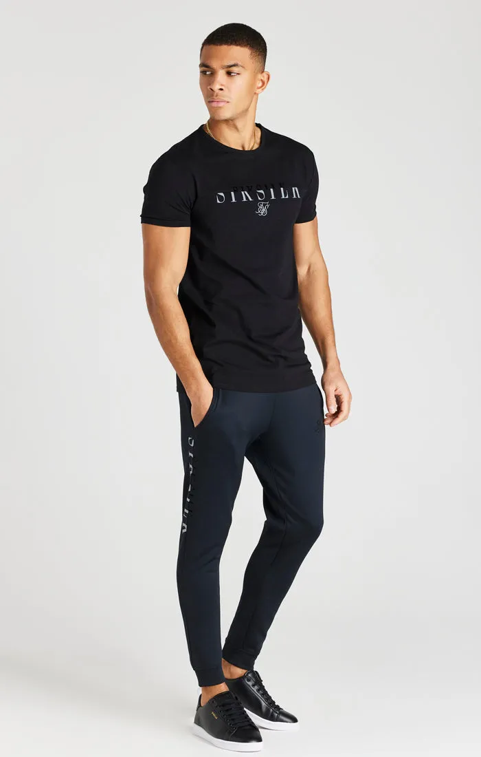 Black Printed Logo Muscle Fit T-Shirt sold by Siksilk product image thumbnail 4