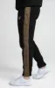 Black, Gold Knitted Tape Track Pant sold by Siksilk
