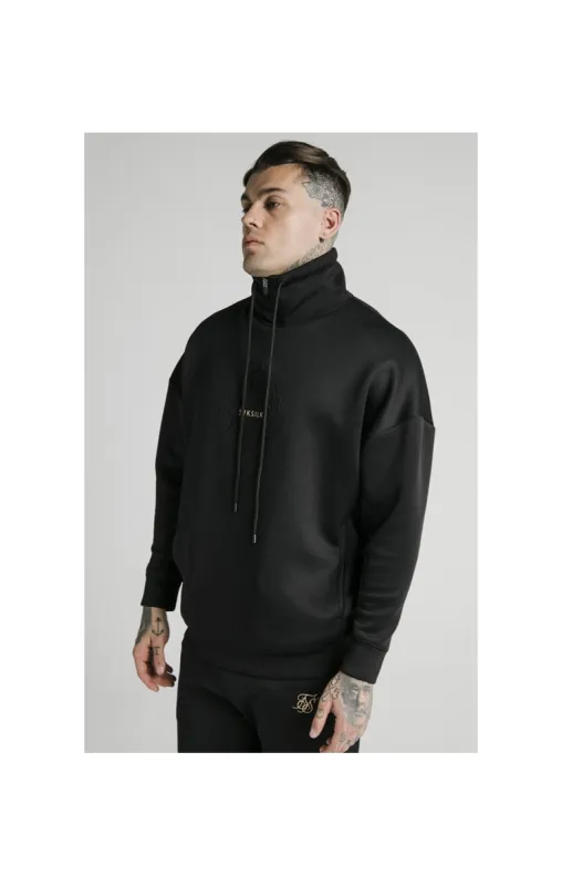 SikSilk Element Quarter Zip Hoodie – Black & Gold sold by Siksilk