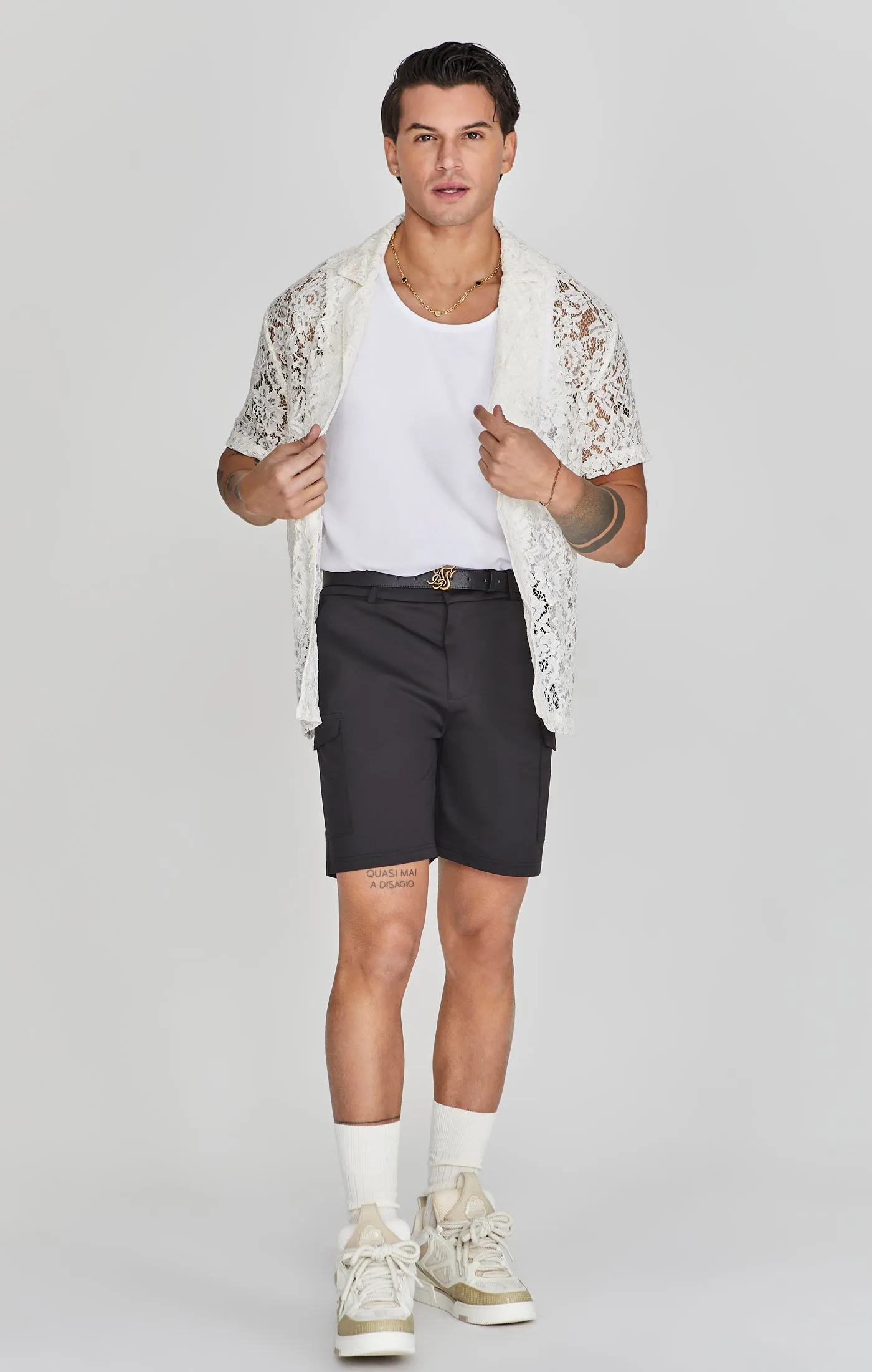 Ecru Lace Resort Shirt sold by Siksilk product image thumbnail 4