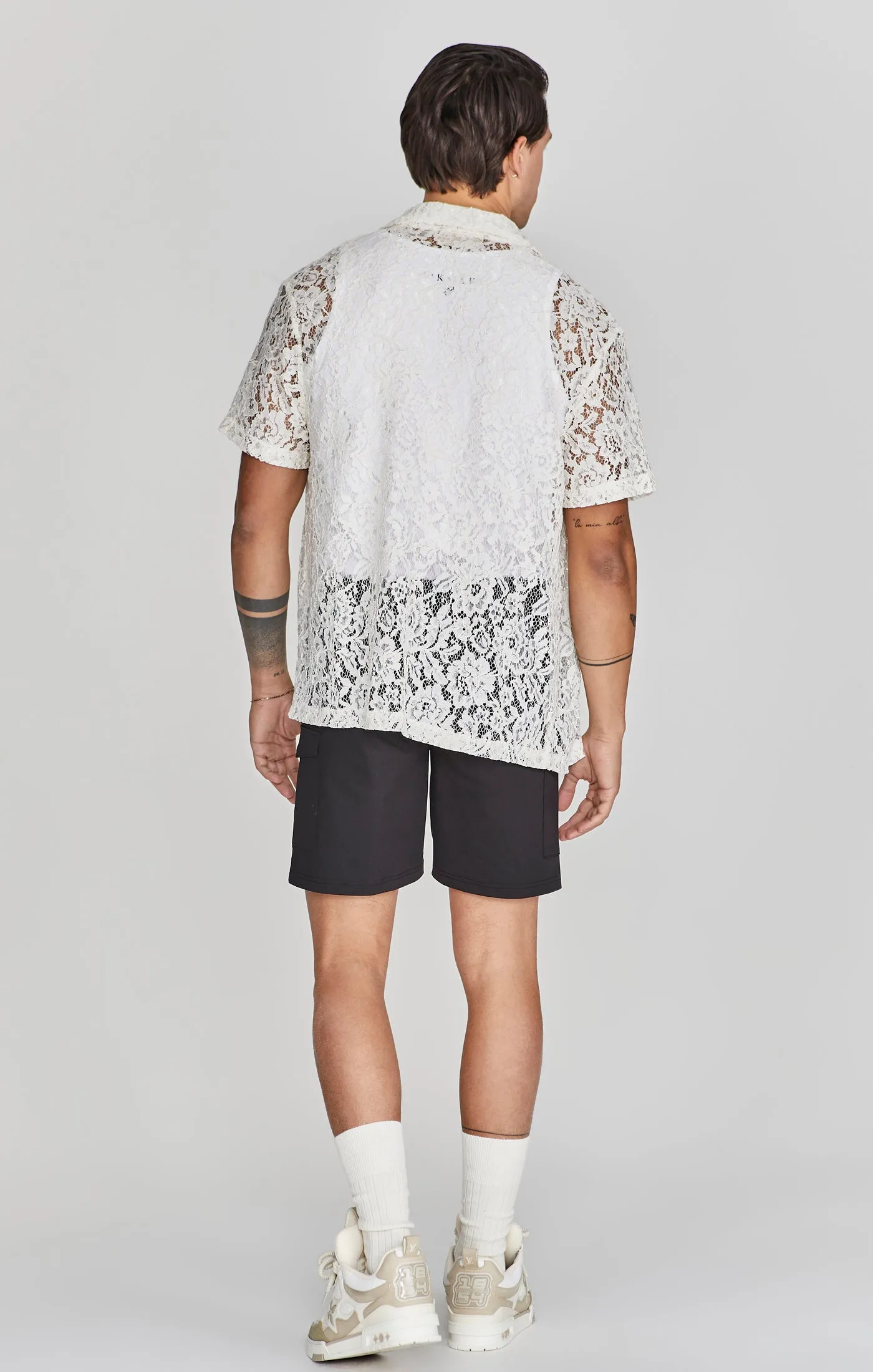 Ecru Lace Resort Shirt sold by Siksilk product image thumbnail 5