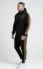 Black, Gold Knitted Tape Track Pant sold by Siksilk
