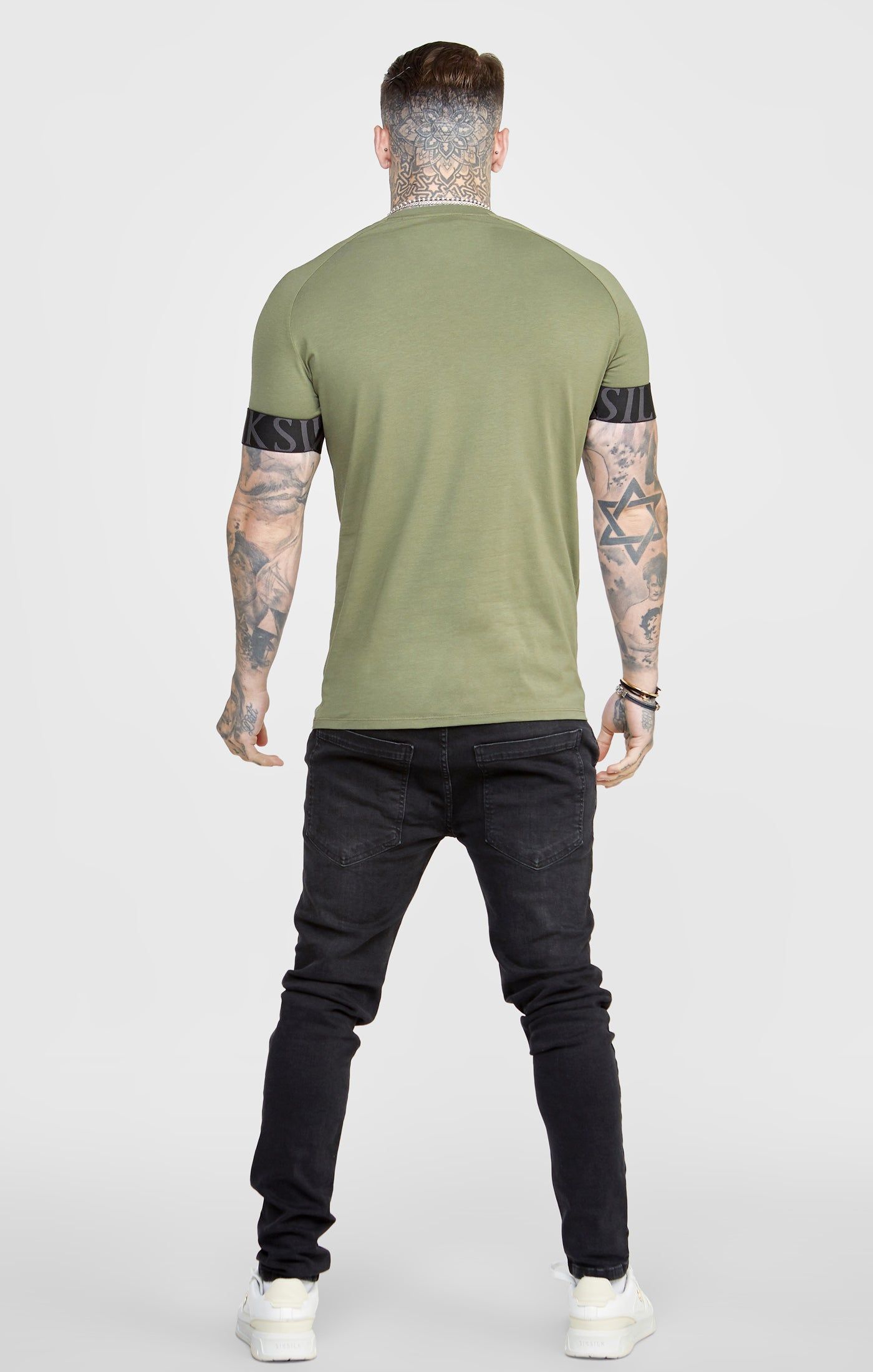 Khaki Twin Pack Muscle Fit Tech T-Shirt sold by Siksilk product image thumbnail 5