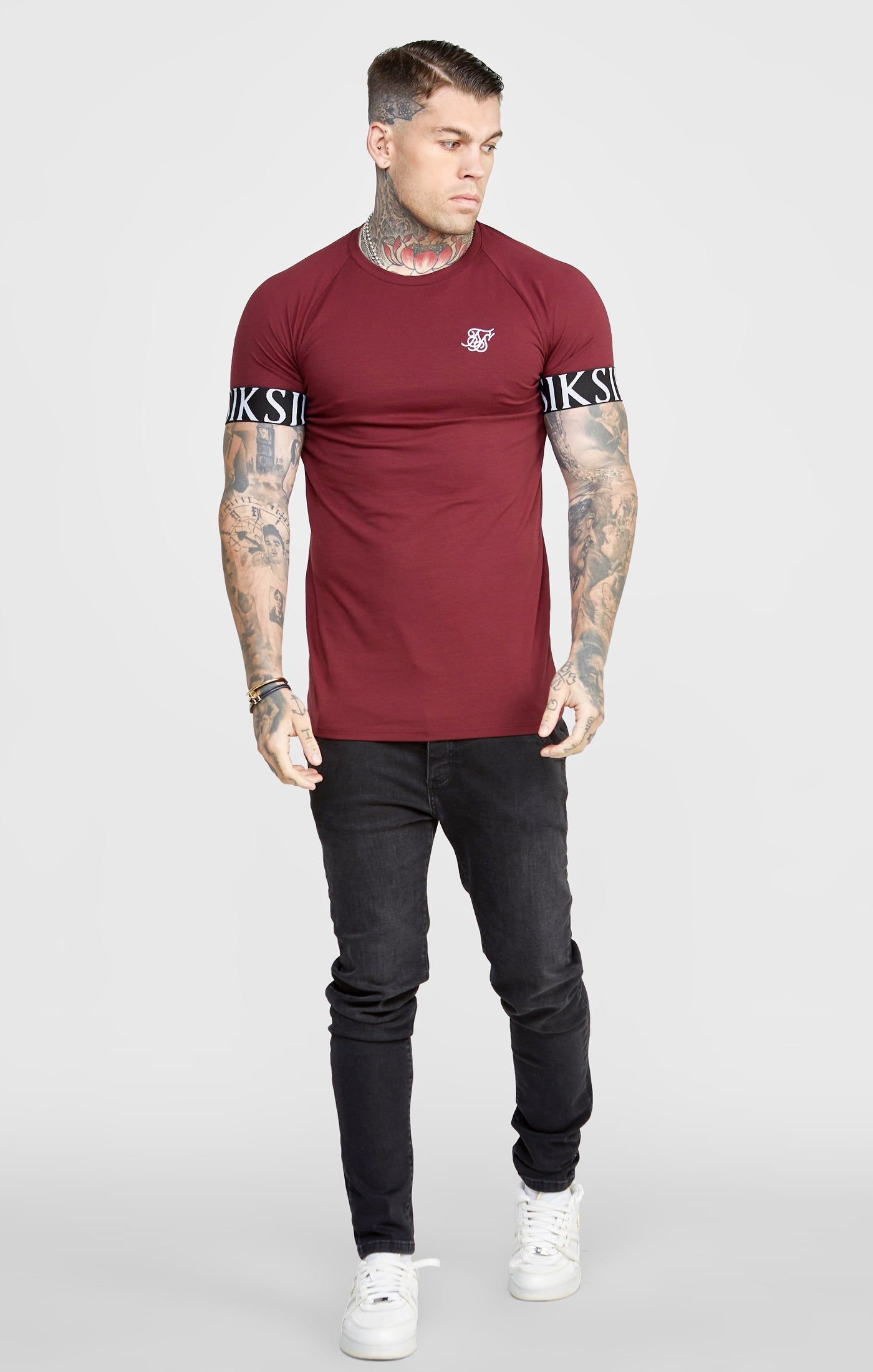 Khaki Twin Pack Muscle Fit Tech T-Shirt sold by Siksilk product image thumbnail 4
