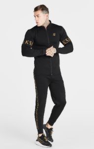 Black Dynamic Fitted Track Pant sold by Siksilk