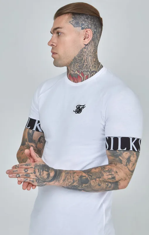 White Essential Elastic Cuff Muscle Fit T-Shirt sold by Siksilk