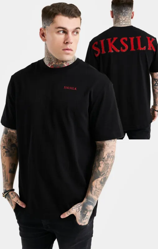 Black Rhinestone Oversized T-Shirt sold by Siksilk