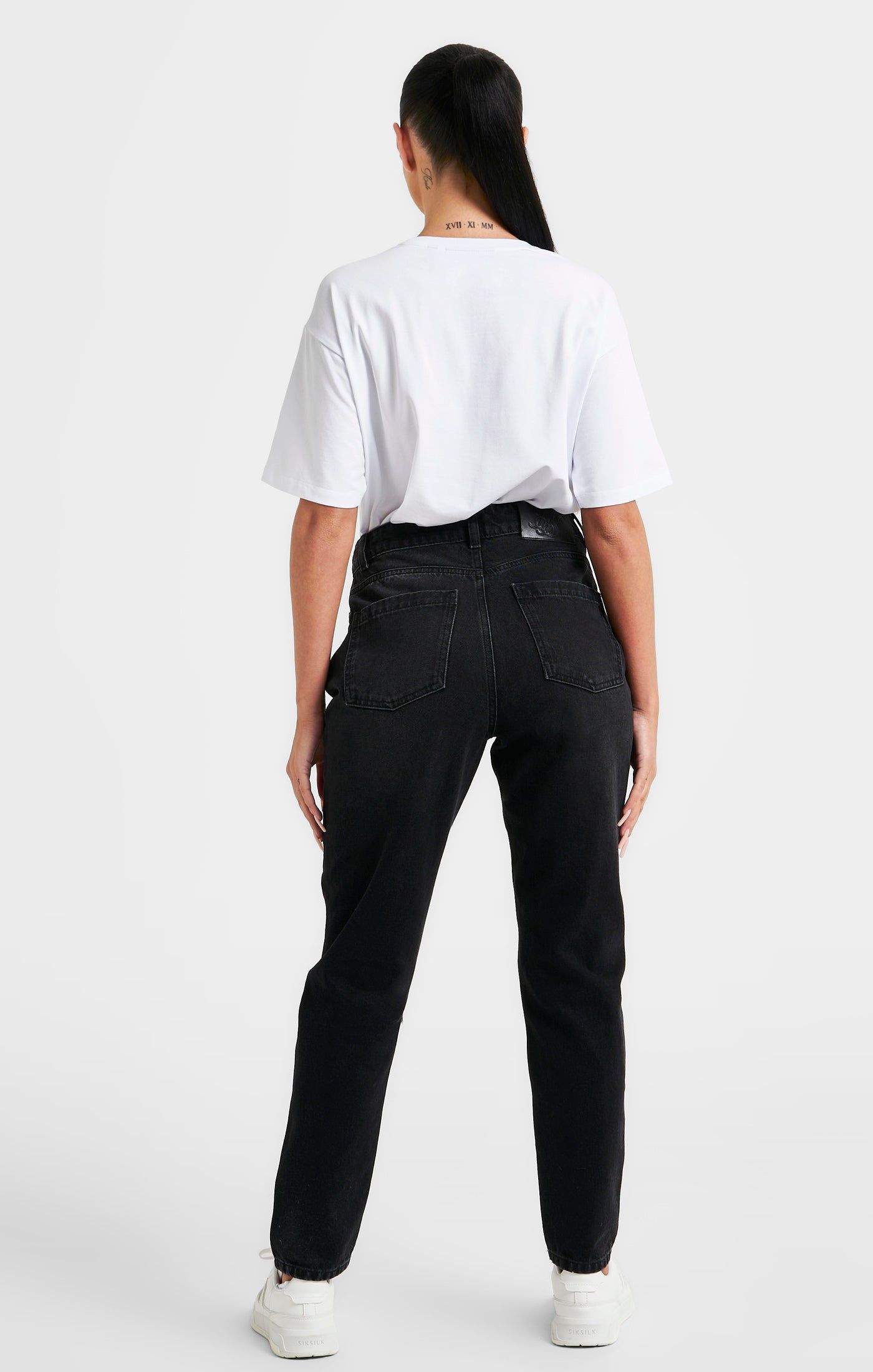 White Embroidered Boyfriend T-Shirt sold by Siksilk product image thumbnail 5