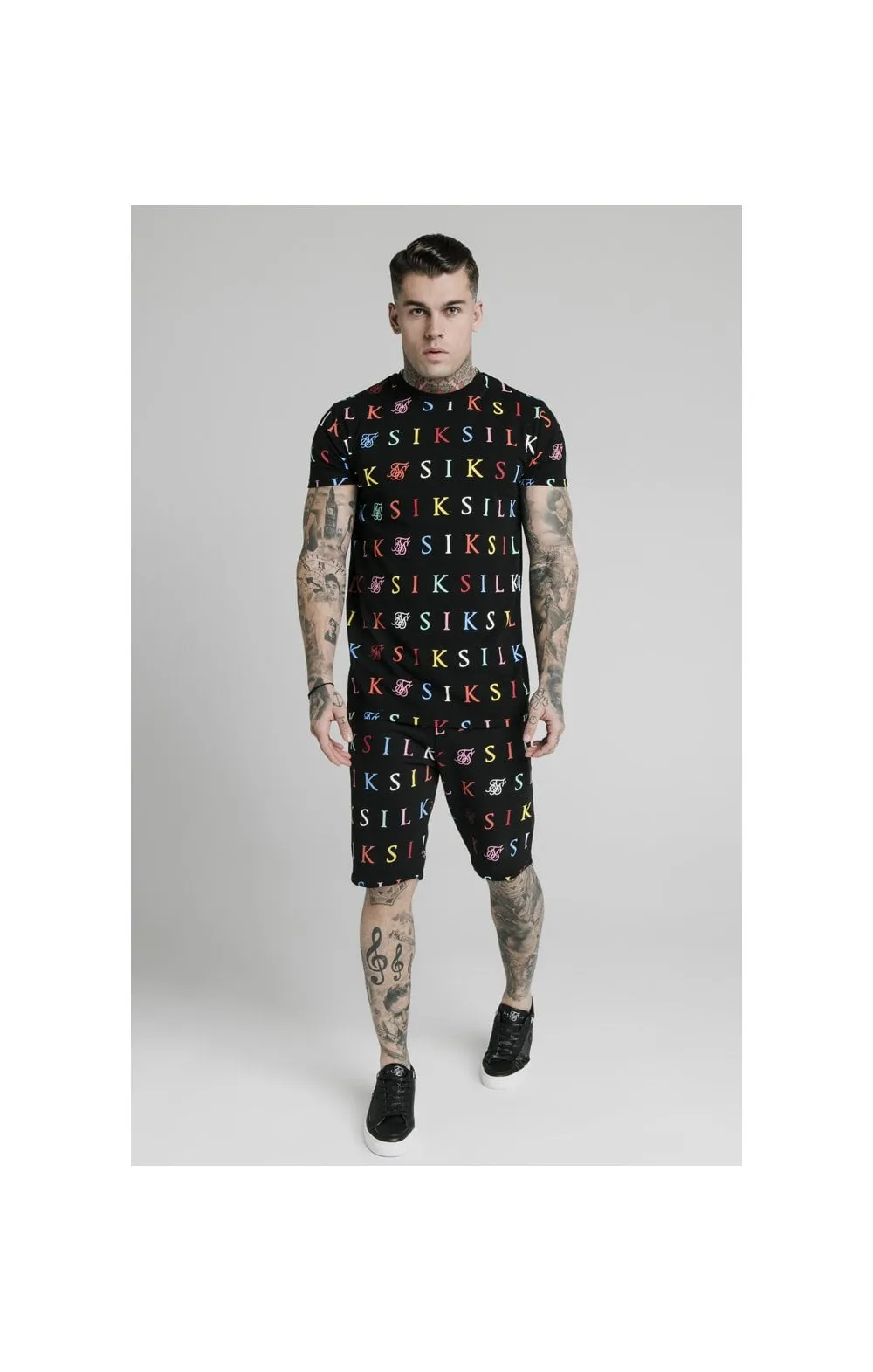 SikSilk Colours S/S Fitted Box Tee - Black & Multi sold by Siksilk product image thumbnail 4