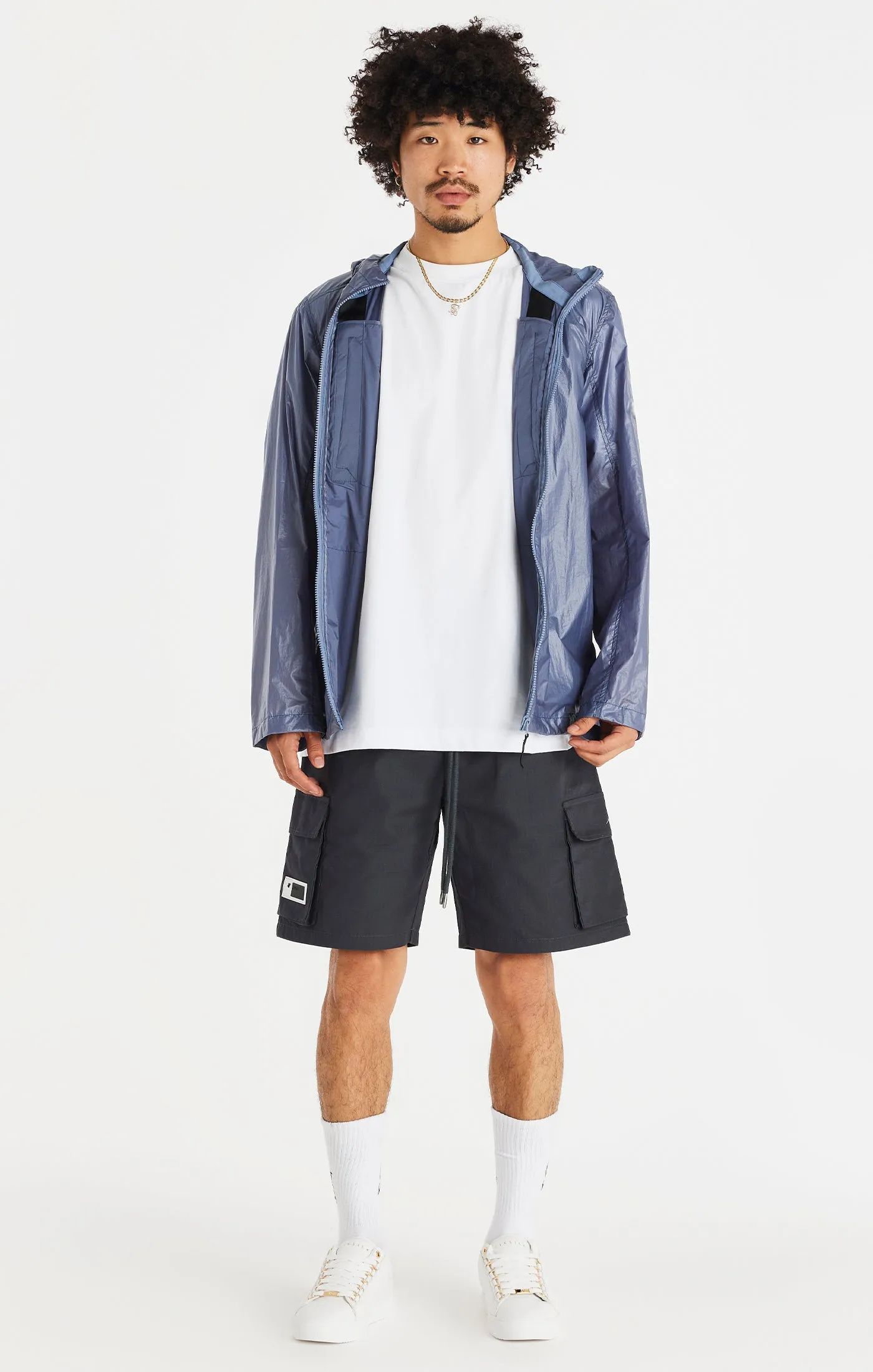 SikSilk Packaway Nylon Zip Through Jacket - Navy sold by Siksilk product image thumbnail 4