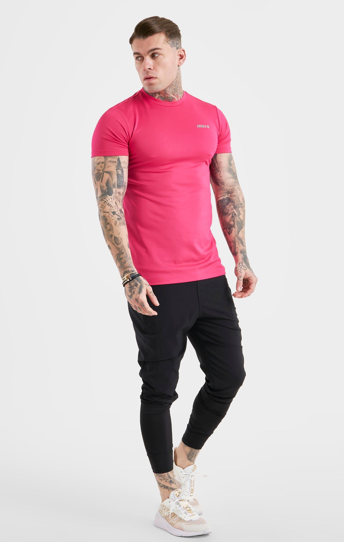Pink Sports Poly T-Shirt sold by Siksilk product image thumbnail 4
