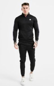 Black Taped Cuffed Jogger sold by Siksilk