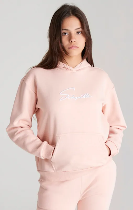 Girls Pink Signature Overhead Hoodie sold by Siksilk