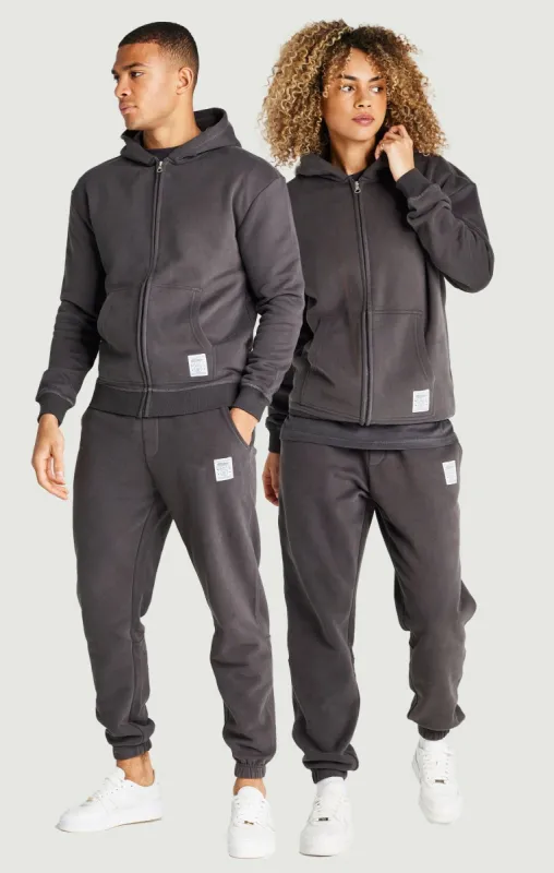 Black Foundation Zip Through Hoodie sold by Siksilk