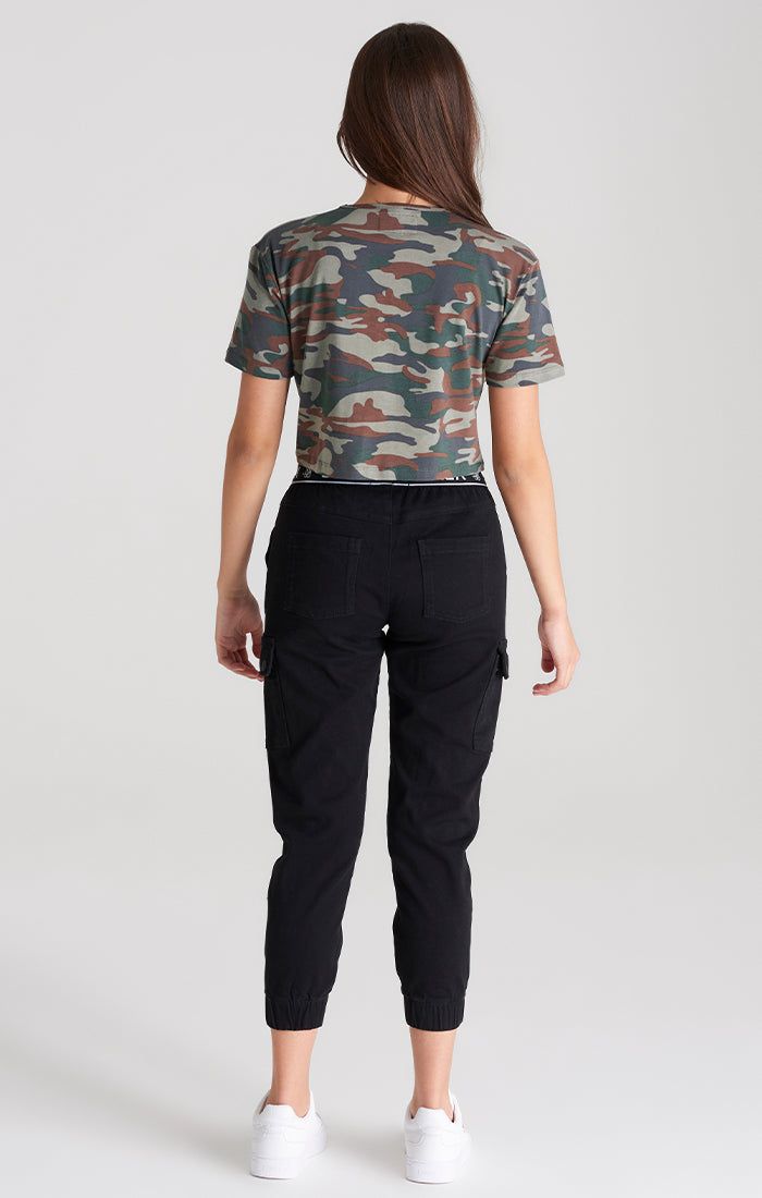 Girls Khaki Camo Cropped T-Shirt sold by Siksilk product image thumbnail 6