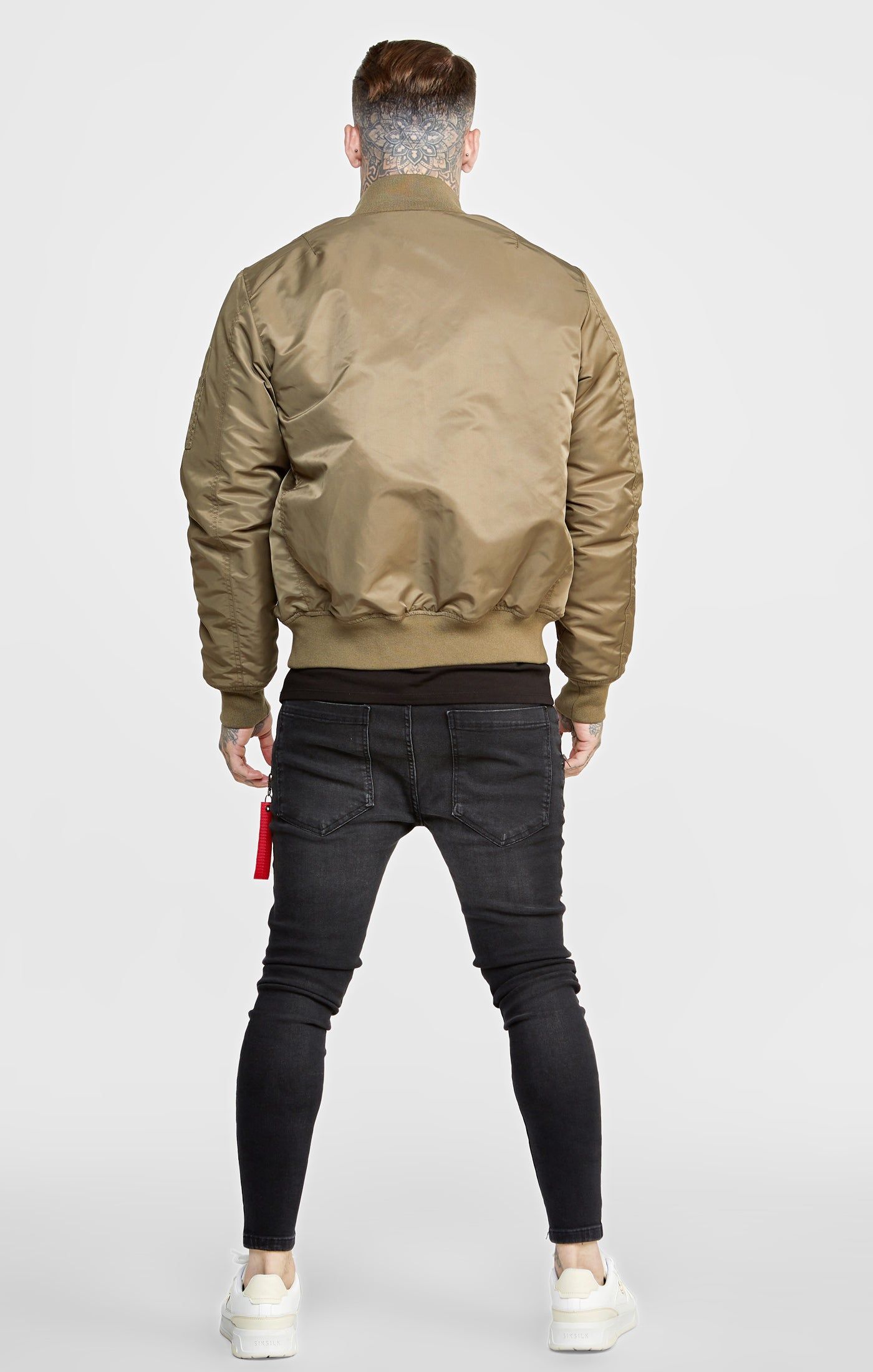 Khaki Flight Bomber Jacket sold by Siksilk product image thumbnail 5