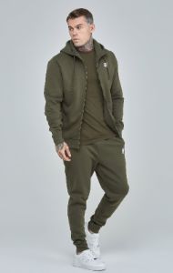 Khaki Essential Zip Through Funnel Hoodie sold by Siksilk