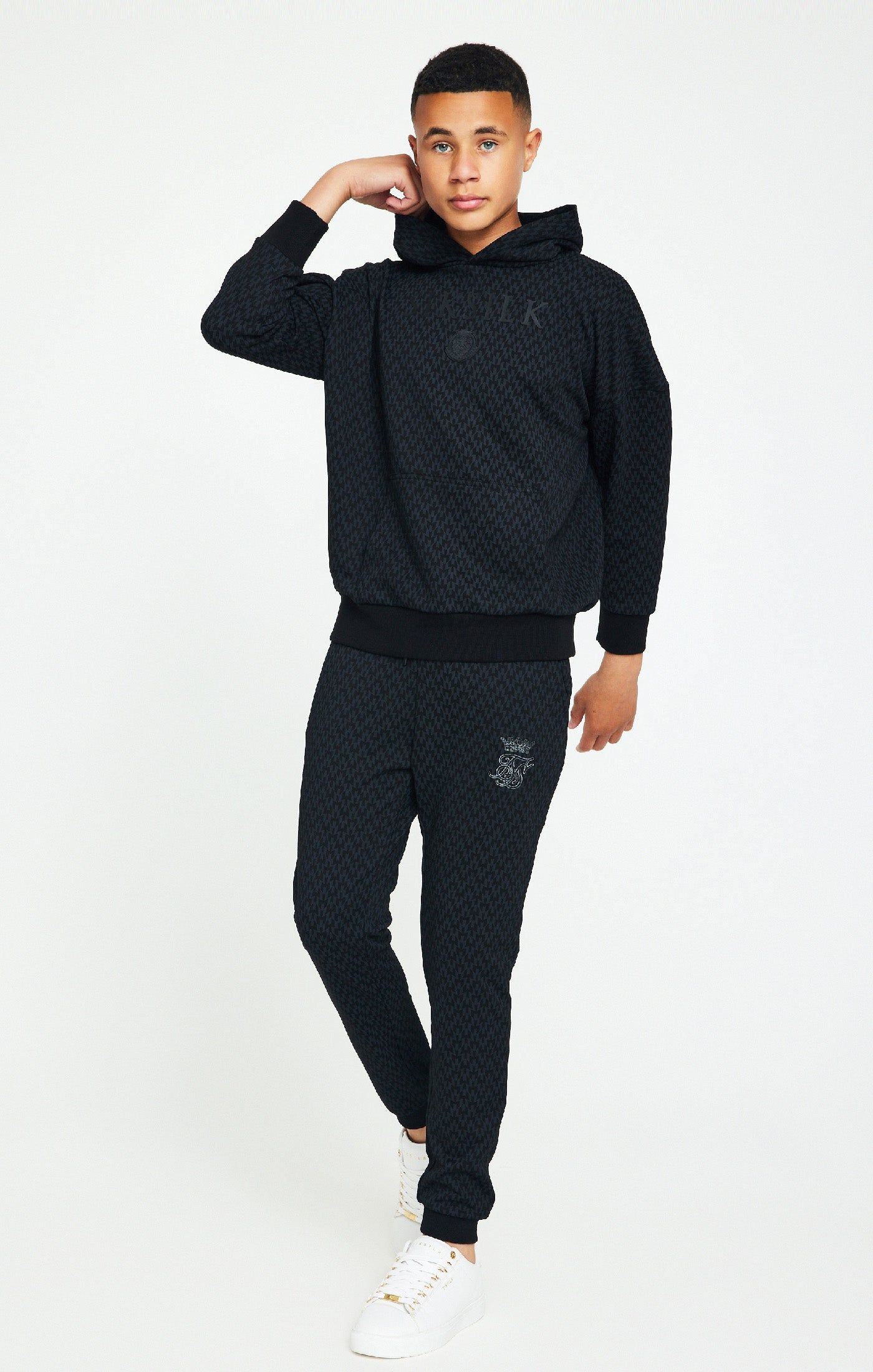 Boys Messi x SikSilk Black Print Cuffed Pant sold by Siksilk product image thumbnail 5